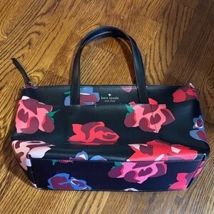 Kate Spade Black and Red Floral Tote